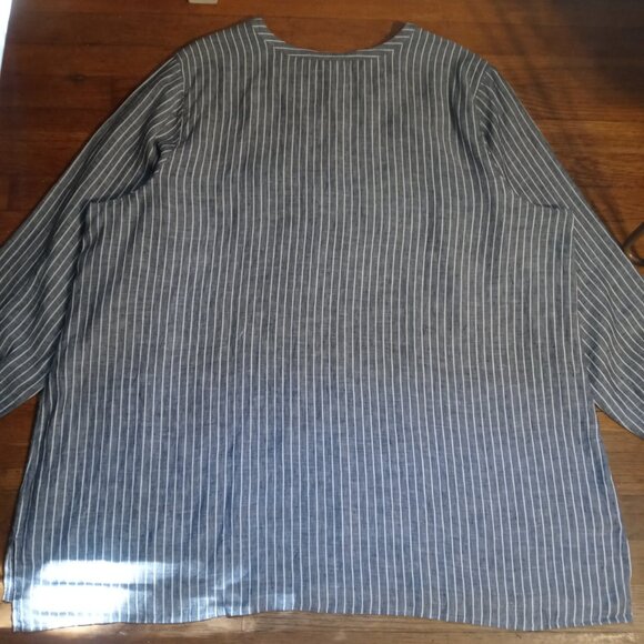 J. JILL love linen plus mixed stripes tunic top (4X) - Picture 4 of 16